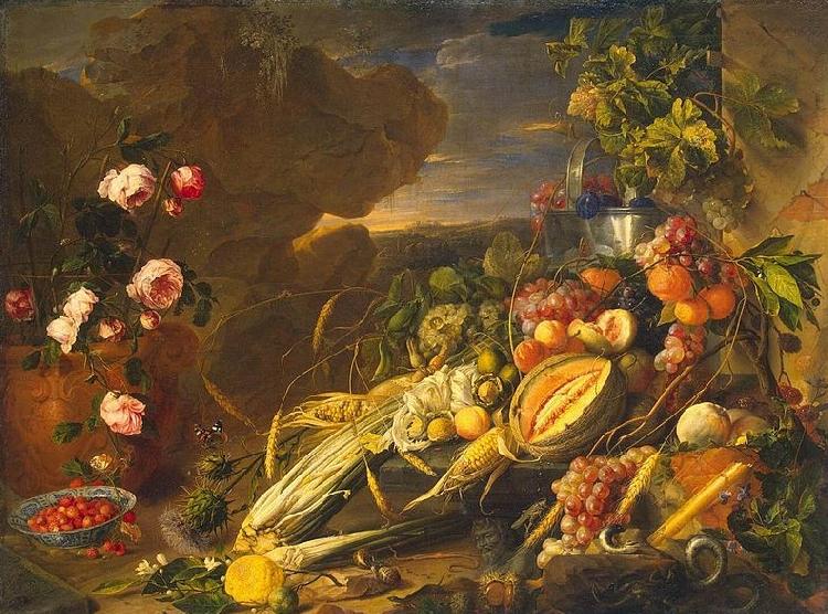 Jan Davidsz. de Heem Fruit and a Vase of Flowers